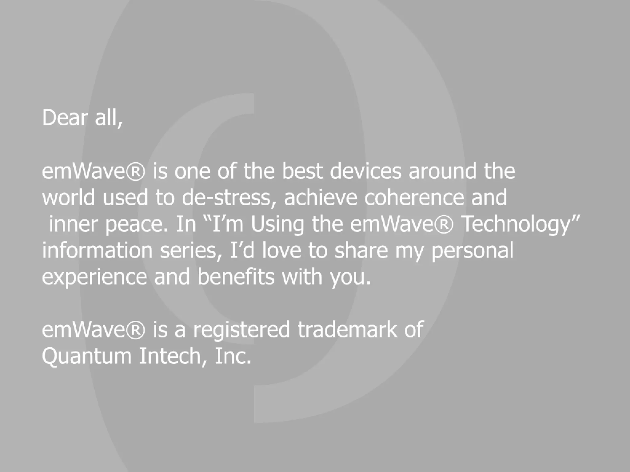 I'm using the emWave - English | PPT
