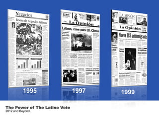 1995                1997   1999

The Power of The Latino Vote
2012 and Beyond.
 