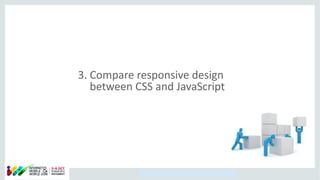 Copyright © 2014, Oracle and/or its affiliates. All rights reserved.
3. Compare responsive design
between CSS and JavaScript
 