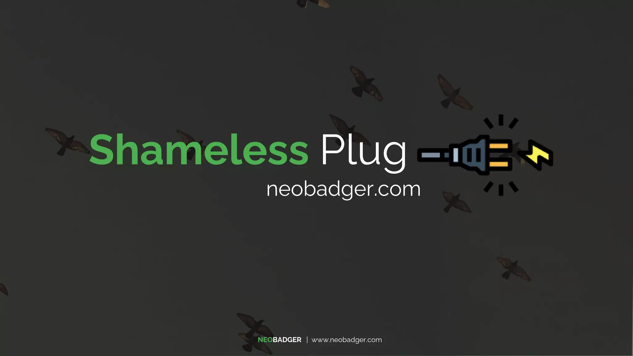 Shameless Plug
neobadger.com
NEOBADGER | www.neobadger.com
 