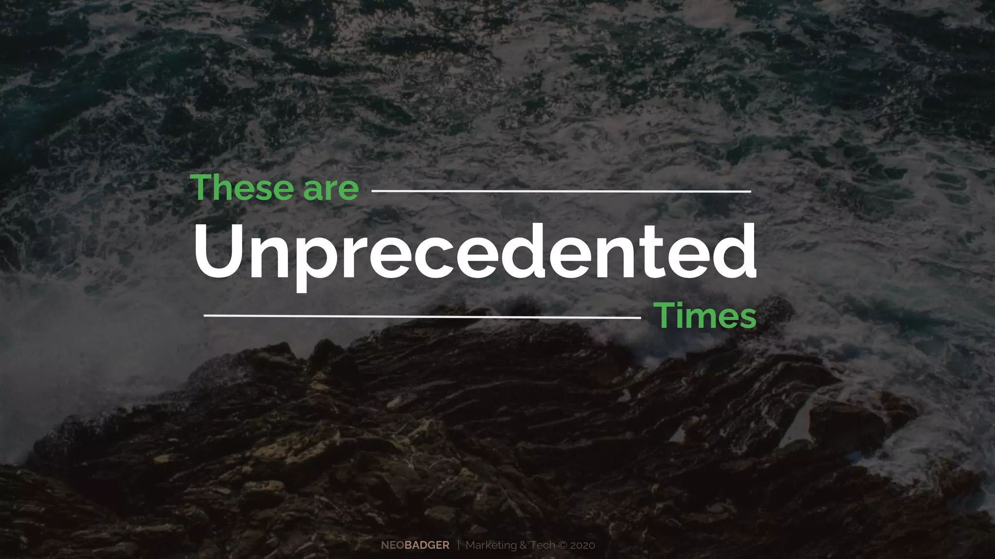 NEOBADGER | Marketing & Tech © 2020
Times
Unprecedented
These are
 