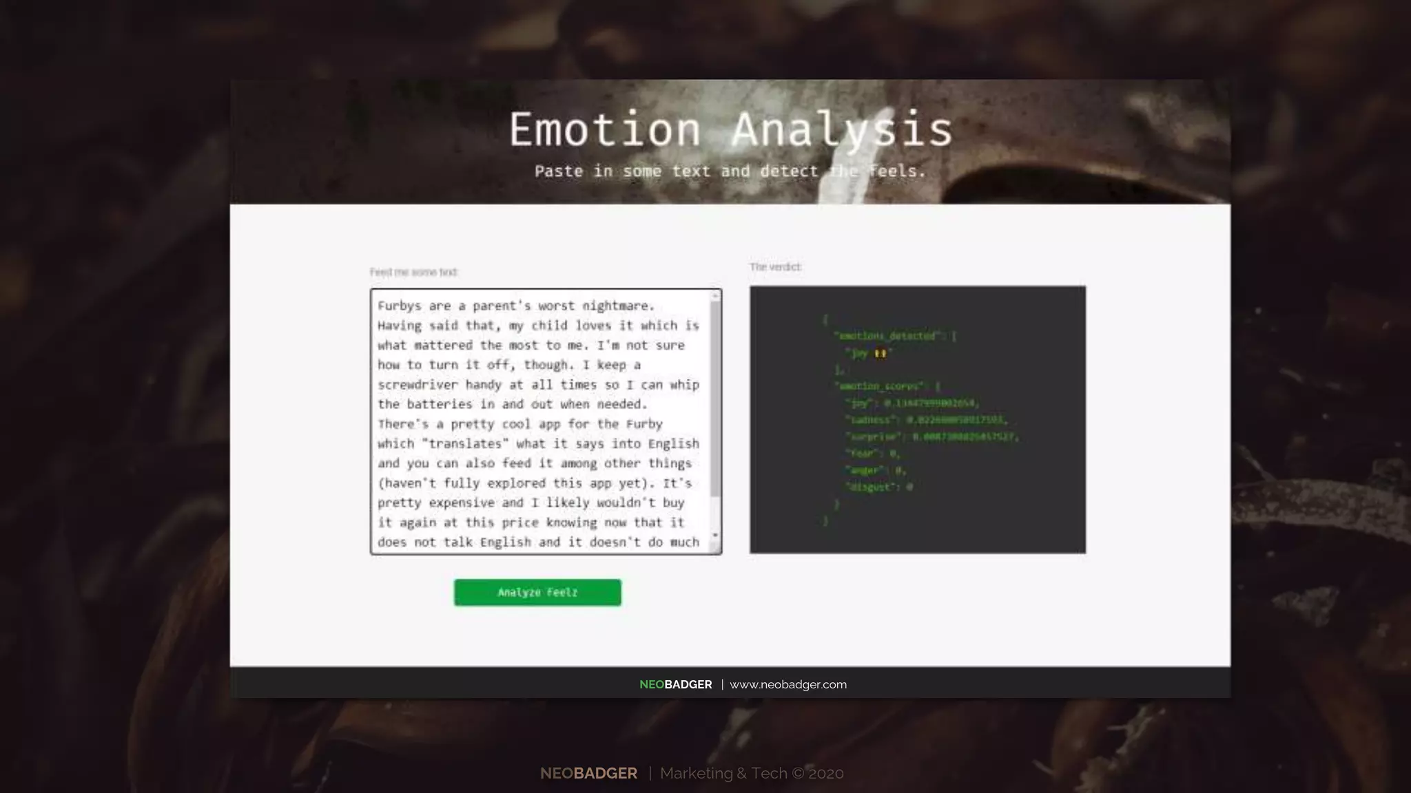 NEOBADGER | Marketing & Tech © 2020
NEOBADGER | www.neobadger.com
 