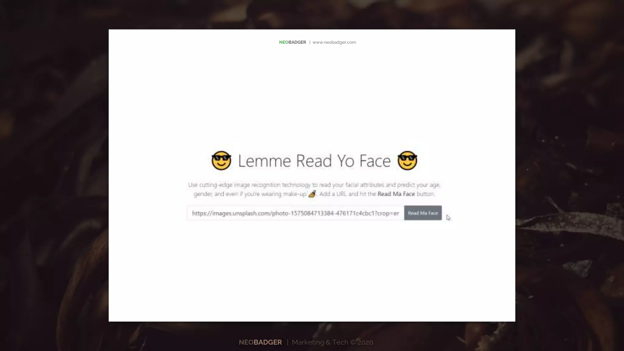 NEOBADGER | Marketing & Tech © 2020
NEOBADGER | www.neobadger.com
 
