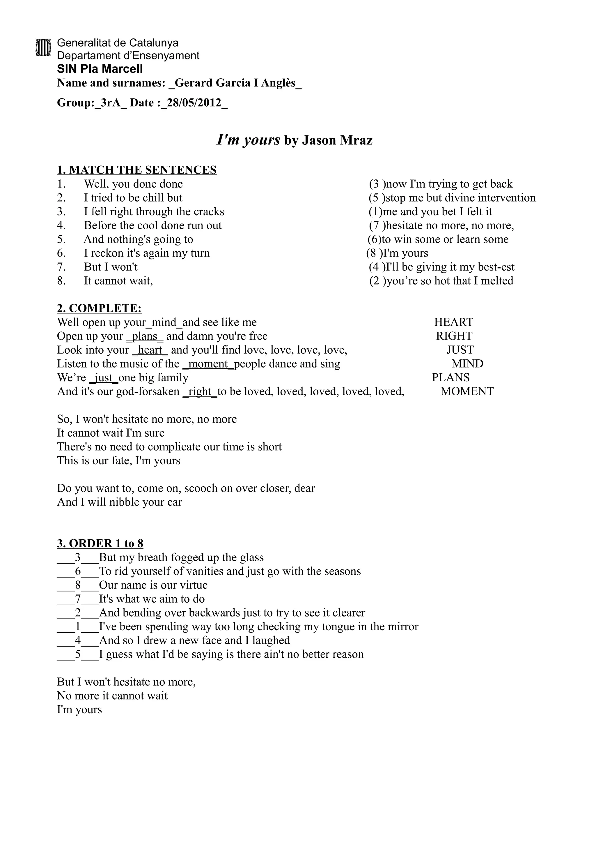 I m yours_by_jason_mraz | PDF