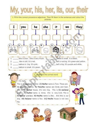 english possessive adjectives exercise