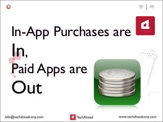 In-App Purchases are
In,
Paid Apps are
Out
 
