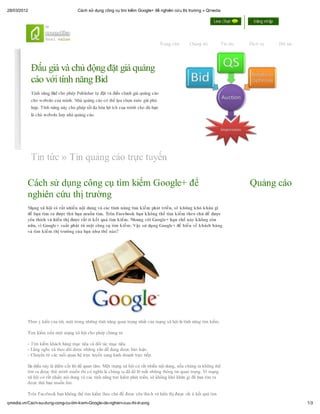 Cách sử dụng công cụ tìm kiếm google+ để nghiên cứu thị trường » qmedia