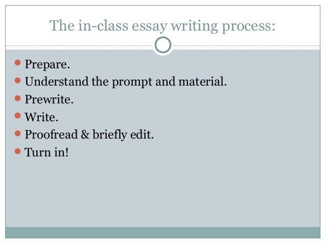 Writing the in class essay