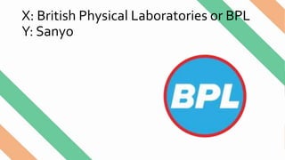 X: British Physical Laboratories or BPL
Y: Sanyo
 