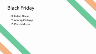 Black Friday
• X: Indian Ocean
• Y: Anurag Kashyap
• Z: Piyush Mishra
 