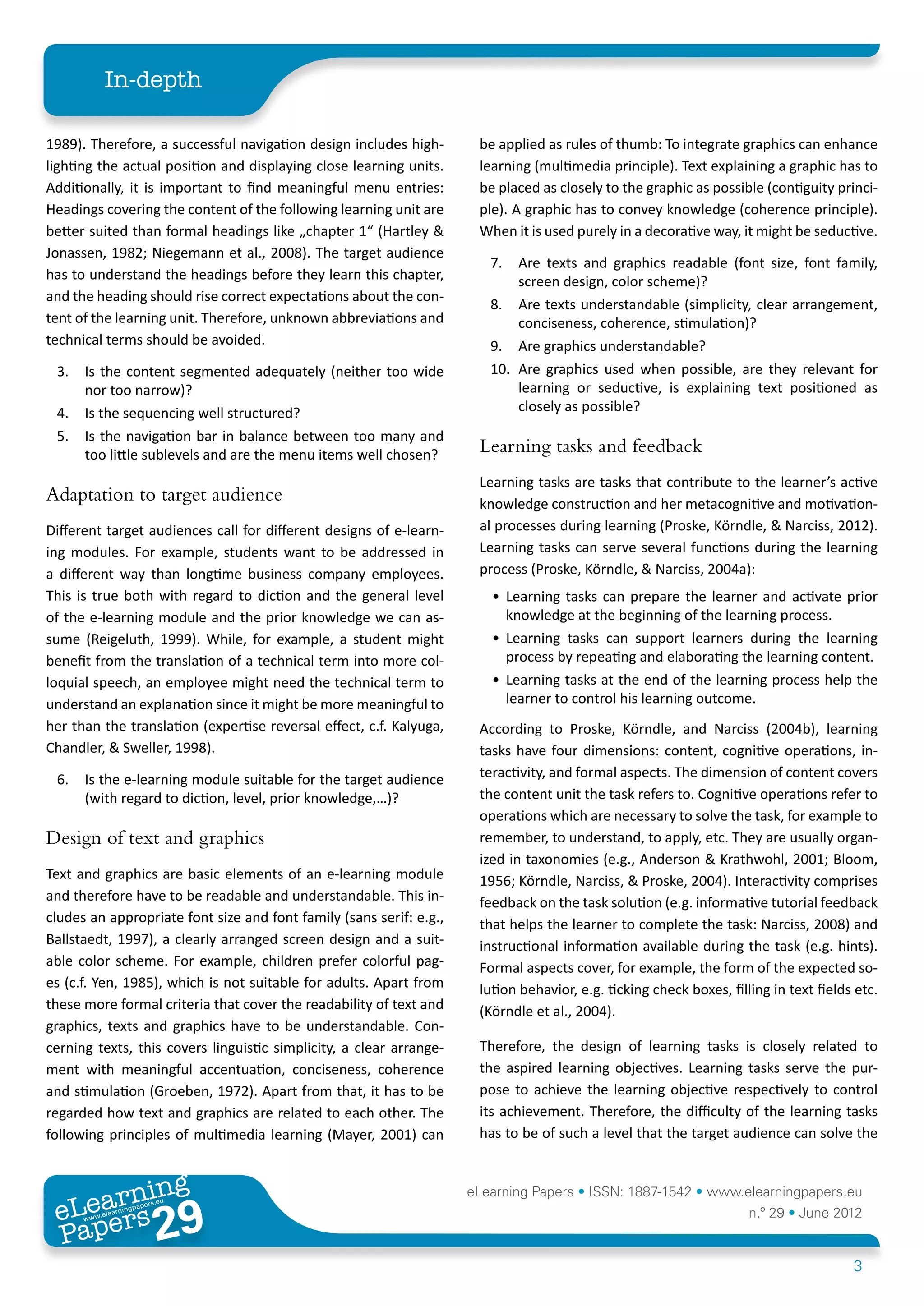 Checklist for a Didactically Sound Design of eLearning Content | PDF