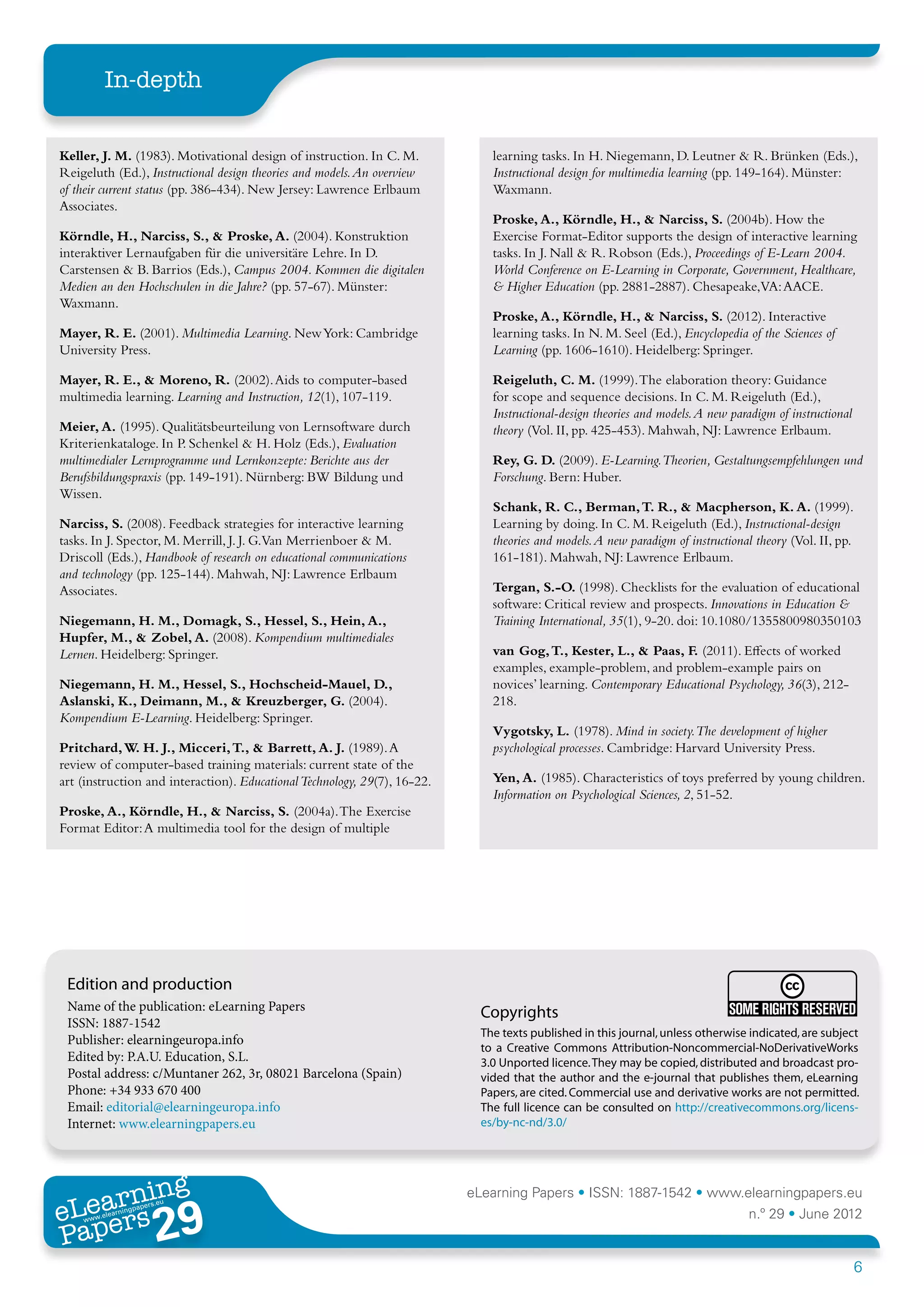 Checklist for a Didactically Sound Design of eLearning Content | PDF