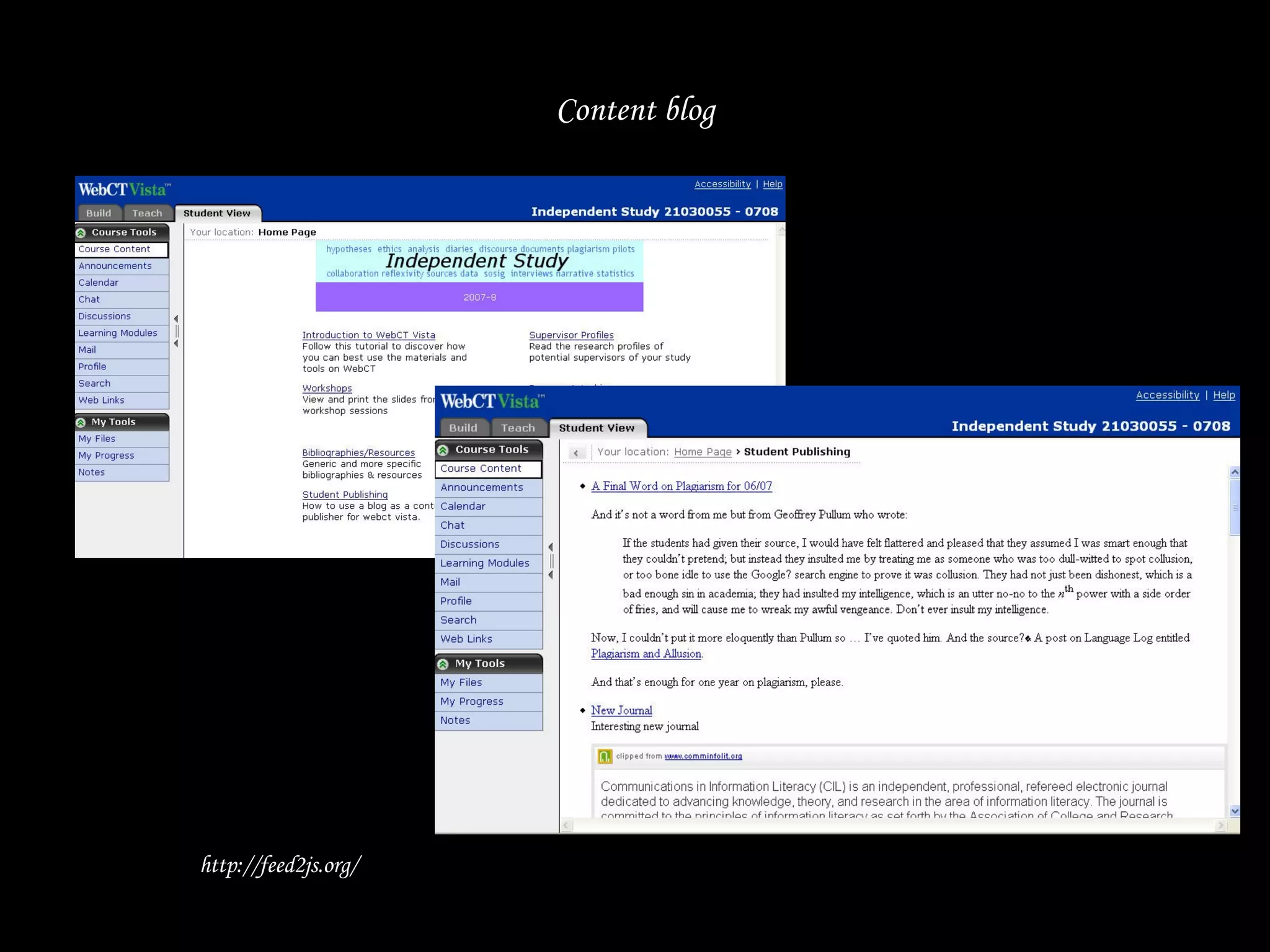 Content blog http://feed2js.org/ 