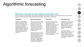 6
01
02
03
04
05
06
07
08
09
Algorithmic forecasting
Machines and people working together to see what’s next
You can hardl...