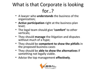 Be a Business Lawyer: for corporate in-house legal counsels | PPT