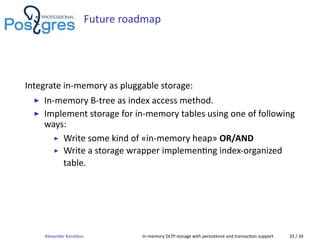Transactree In-memory OLTP storage with persistence and transaction support | PDF