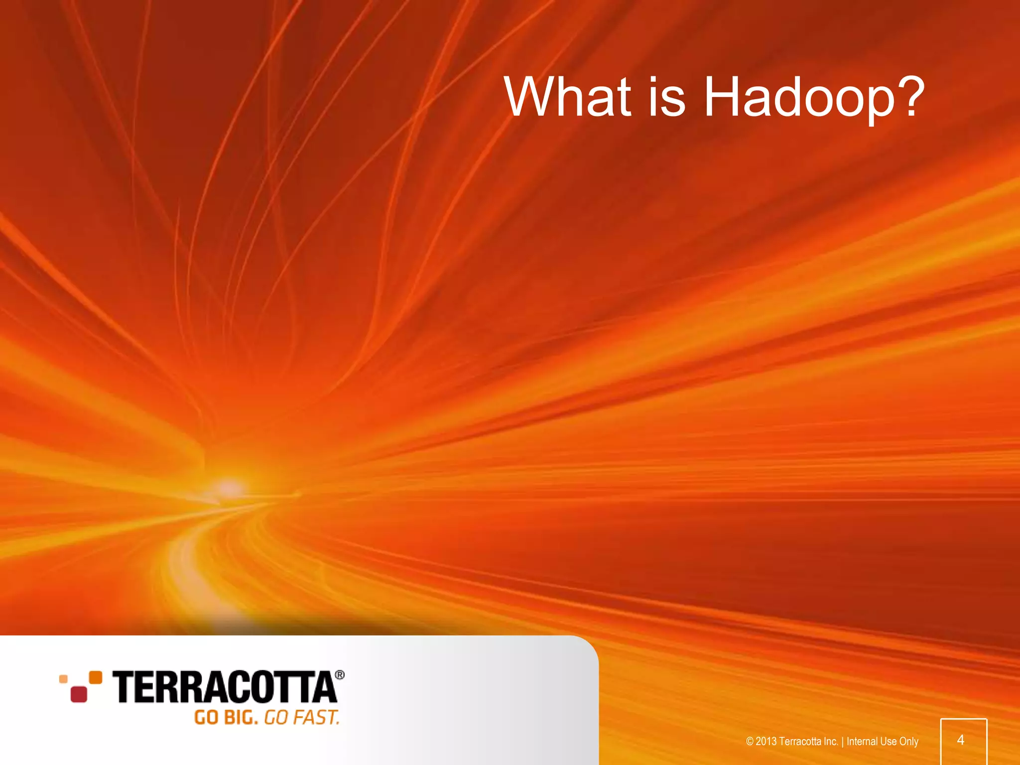 What is Hadoop?

© 2013 Terracotta Inc.

4

© 2013 Terracotta Inc. | Internal Use Only

4

 