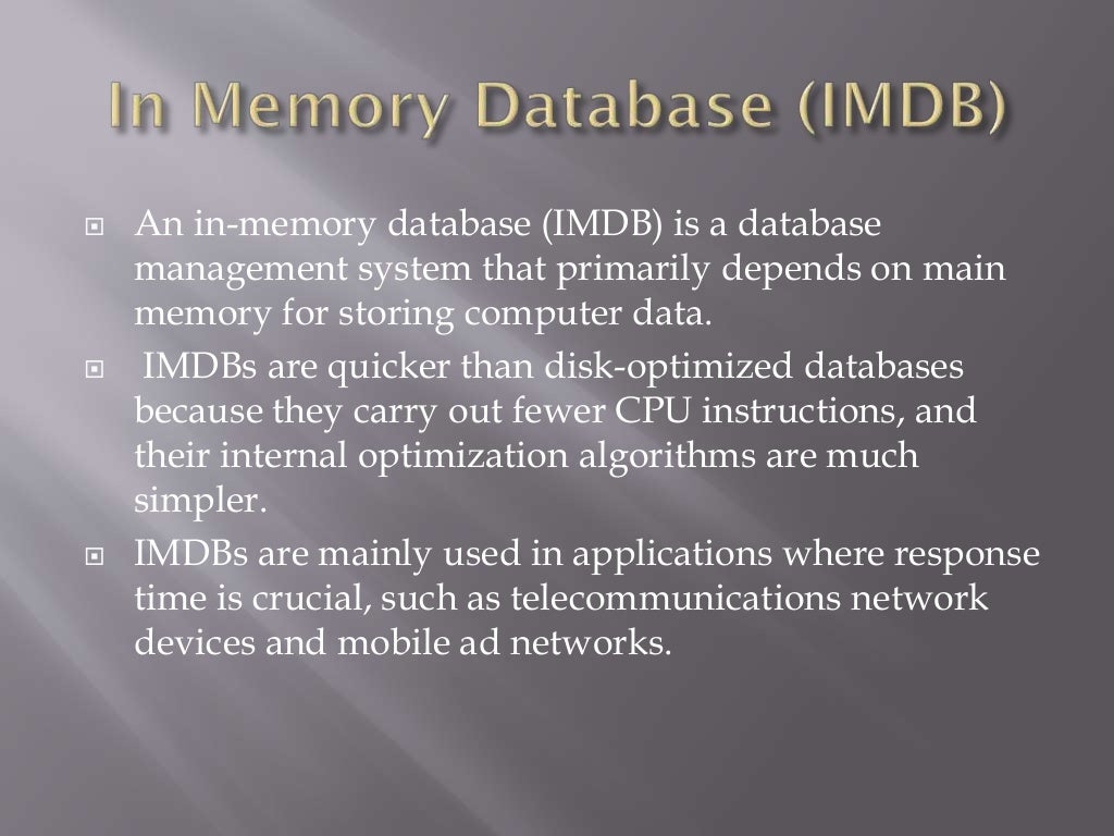 In memory computing