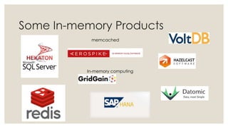 Some In-memory Products
memcached
In-memory computing
 
