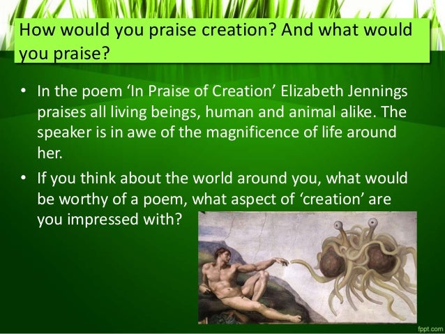 Sparknotes In Praise Of Creation