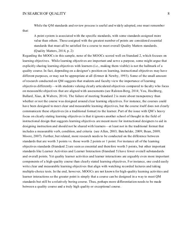 Sample Synthesis Essays Business Communication Essay also Pollution Essay In English In Search Of Quality Using Quality Matters To Analyze The Quality Of Narrative Essays Examples For High School