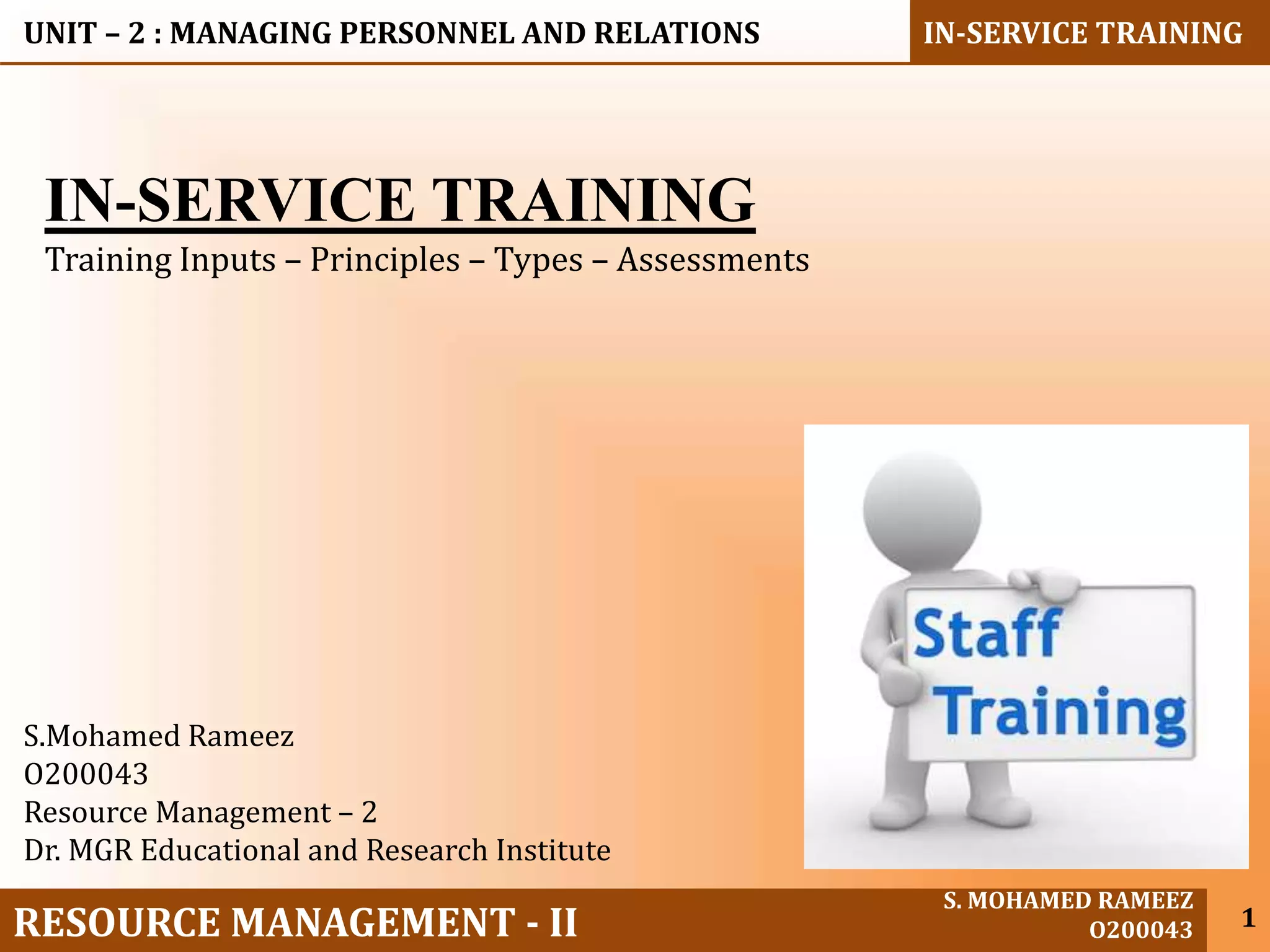 In service training | PPTX