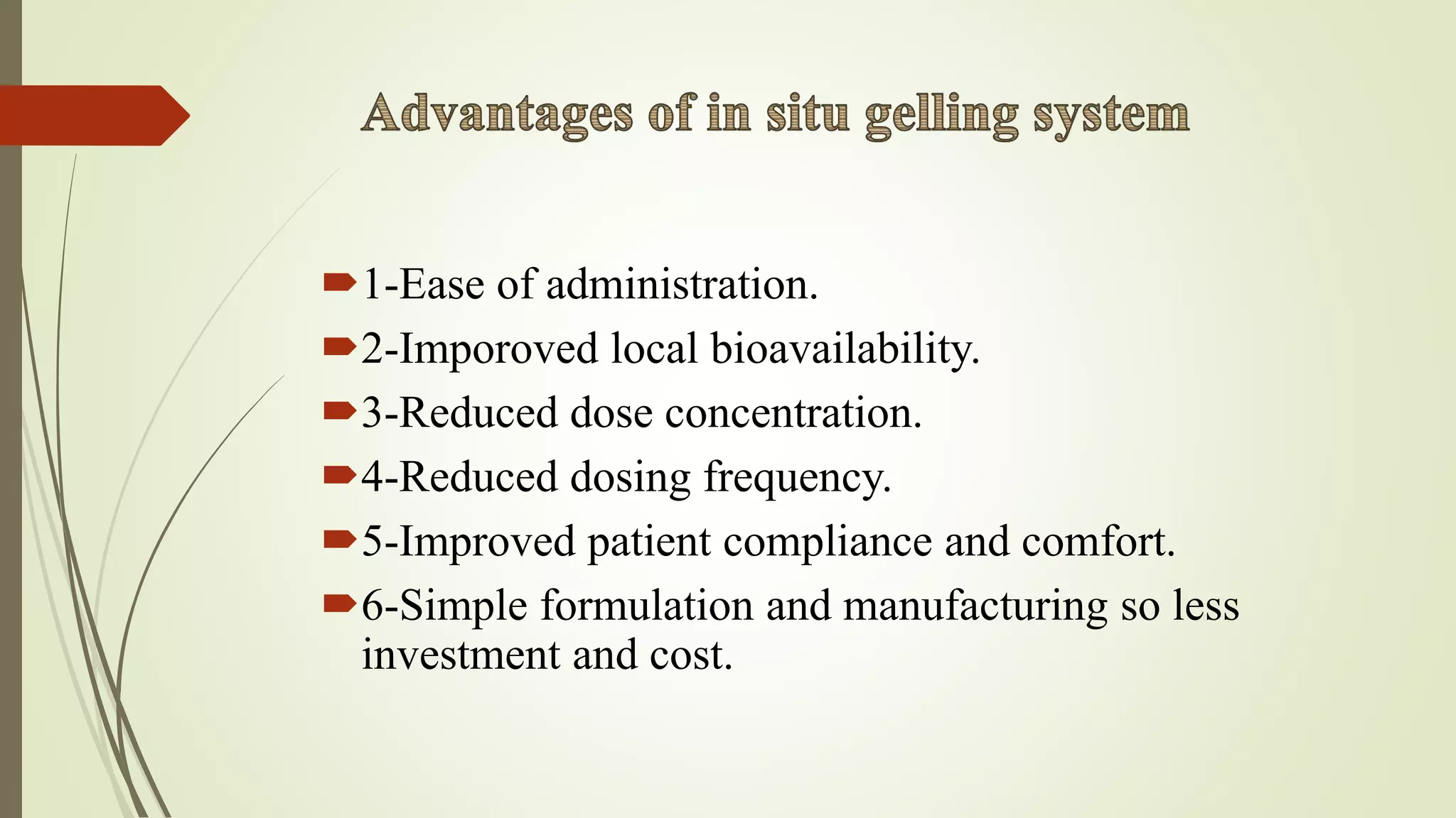 In situ gelling system for drug delivery | PPTX