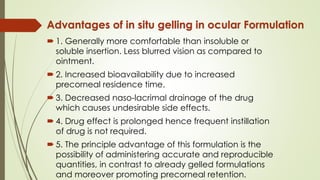 In situ gelling system for drug delivery | PPTX