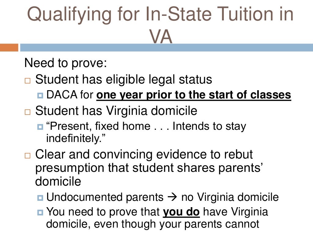 Instate tuition requirements for Virginia DACA students Legal Aid