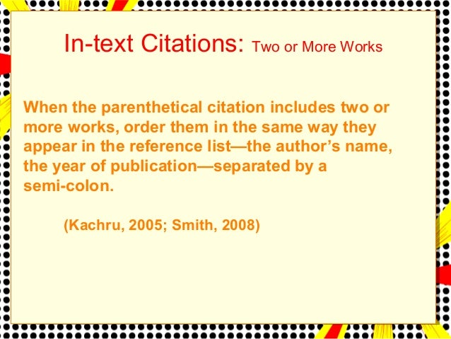 In text citations
