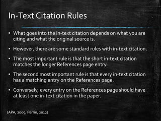 Formatting In-Text Citation in APA Format | PPT