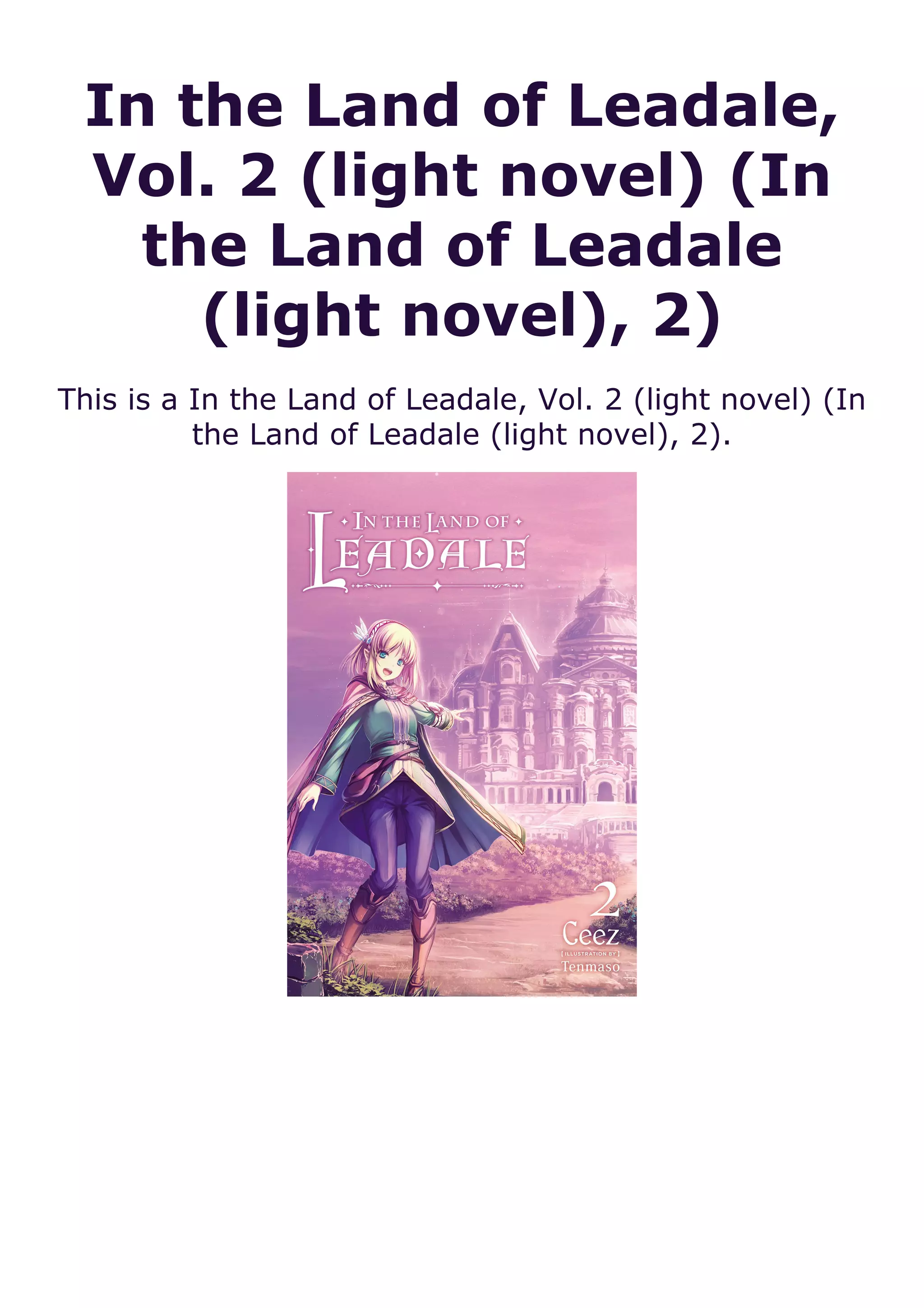 Read [Books] In the Land of Leadale, Vol. 2 (light novel) (In the Land