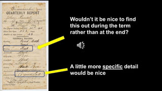 Wouldn’t it be nice to find
this out during the term
rather than at the end?




A little more specific detail
would be nice
 