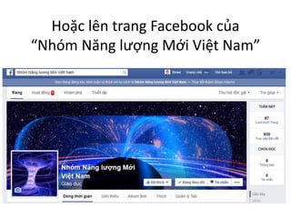 Hoặc lên trang Facebook của
“Nhóm Năng lượng Mới Việt Nam”
 