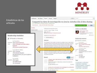 Estadísticas de los
artículos
 