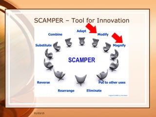 01/03/15
SCAMPER – Tool for Innovation
 
