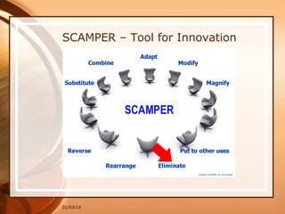 01/03/15
SCAMPER – Tool for Innovation
 