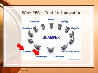 01/03/15
SCAMPER – Tool for Innovation
 