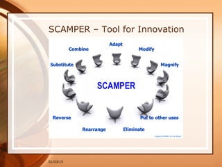 01/03/15
SCAMPER – Tool for Innovation
 