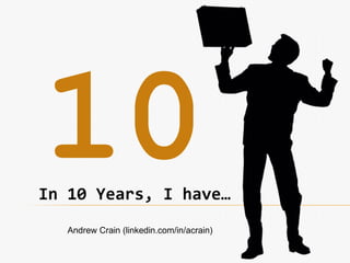 In 10 Years, I have…
Andrew Crain (linkedin.com/in/acrain)
 