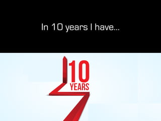 In 10 years I have…
 
