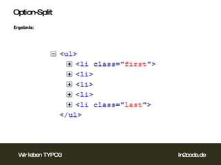 Option-Split Ergebnis: 