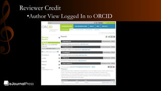 Reviewer Credit
•Author View Logged In to ORCID
 