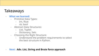 Abstract and Primitive Data structures in python | PPTX