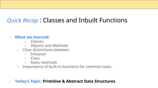 Abstract and Primitive Data structures in python | PPTX