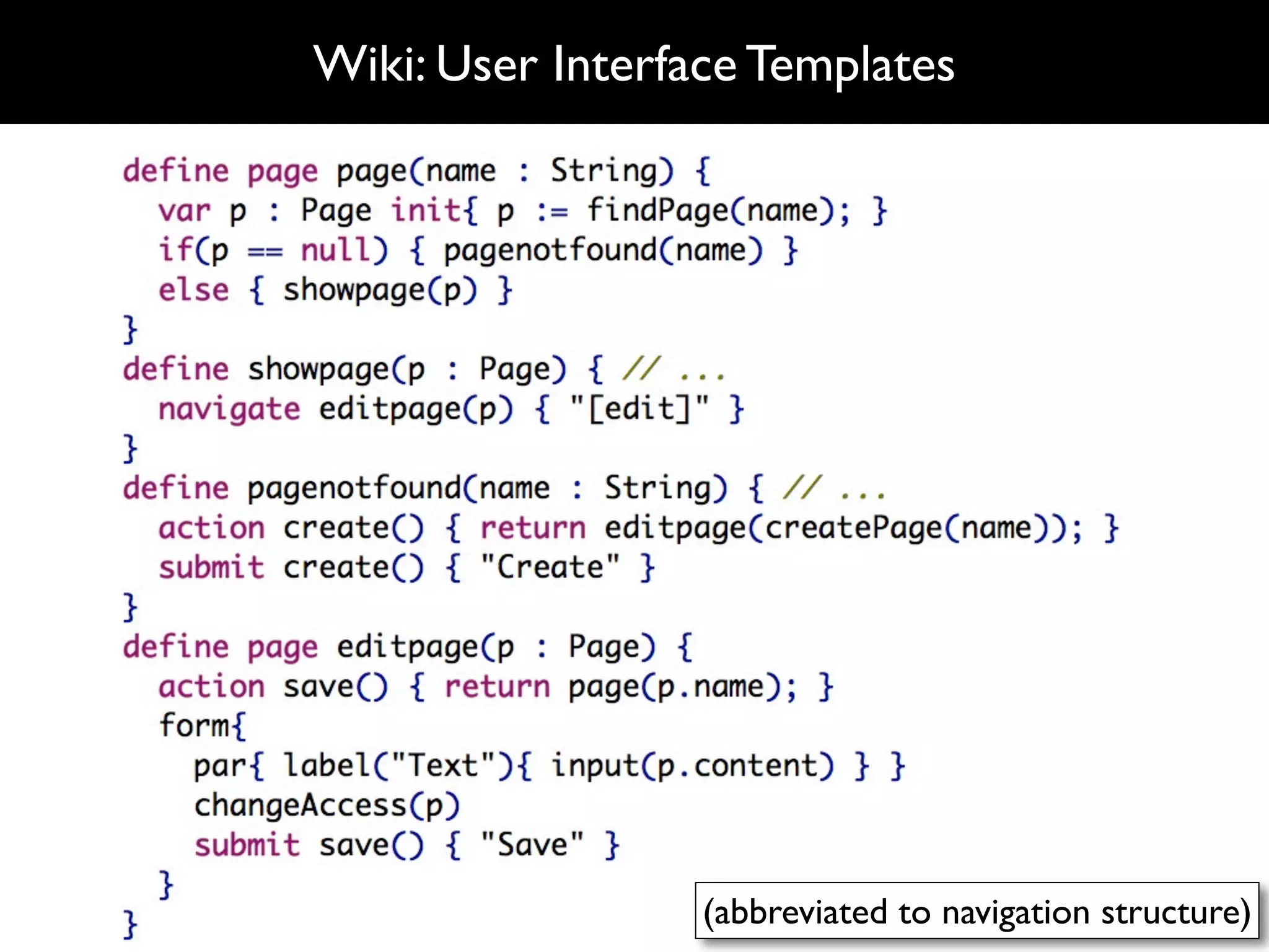 Wiki: User Interface Templates




                  (abbreviated to navigation structure)
 