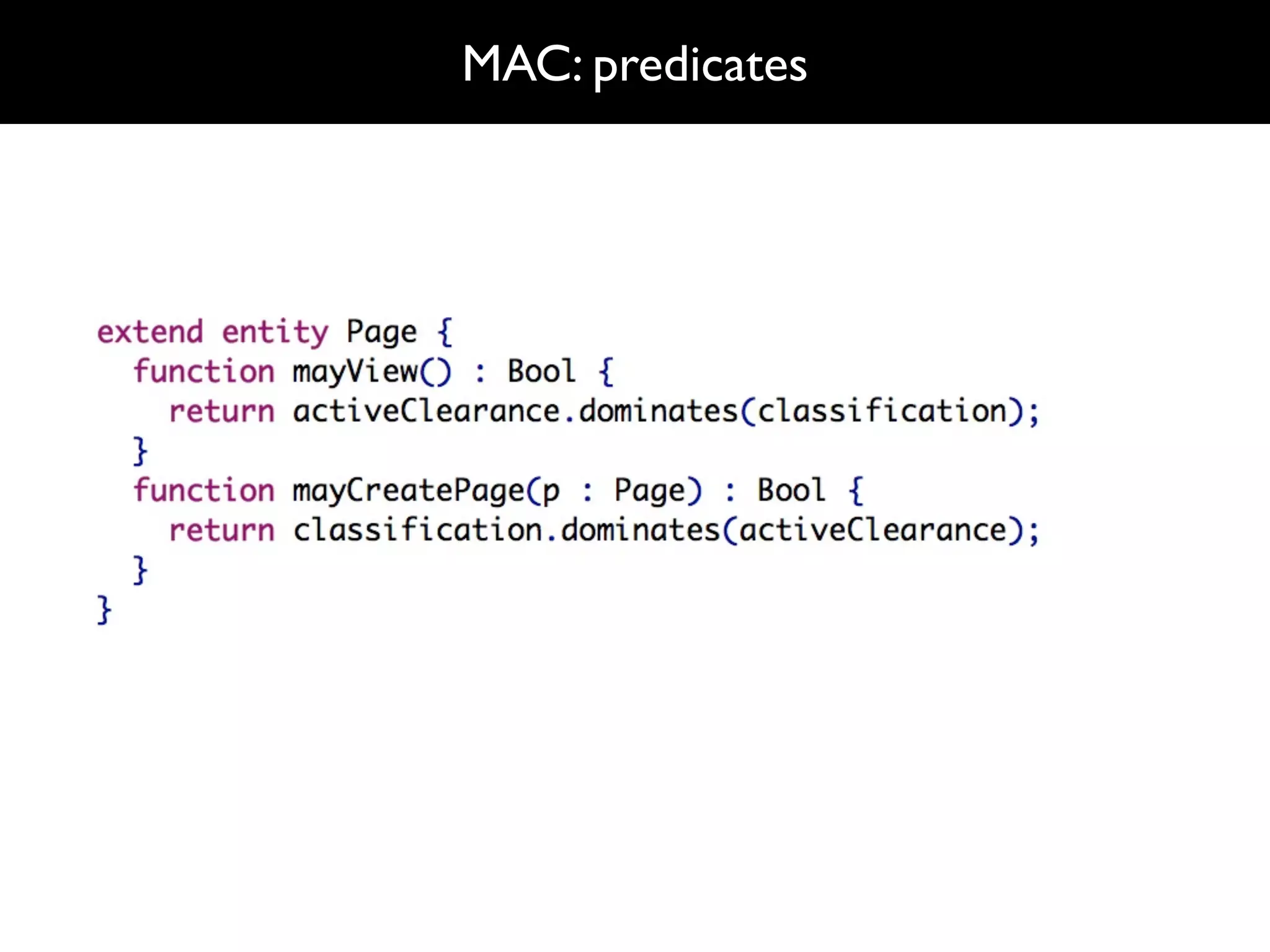 MAC: predicates
 