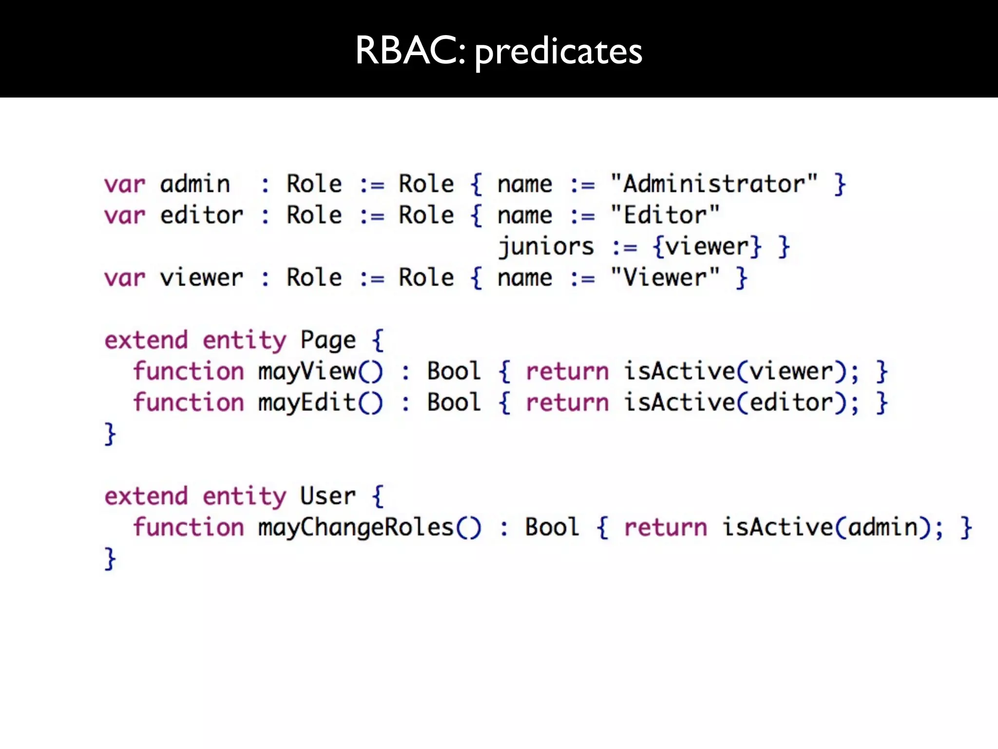 RBAC: predicates
 