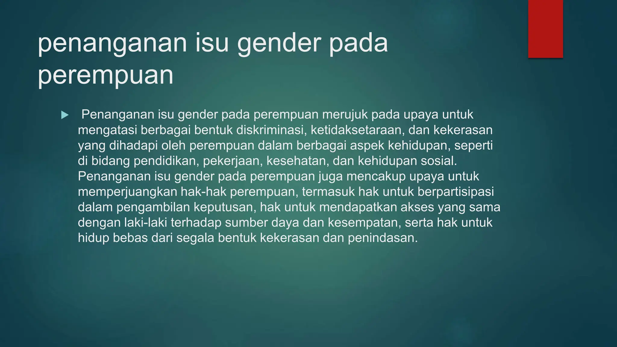 Penanganan isu gender dalam kesehatan reproduksi | PPTX