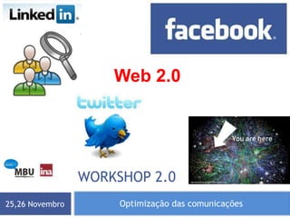 Optimização das comunicações25,26 Novembro
WORKSHOP 2.0
Web 2.0
 